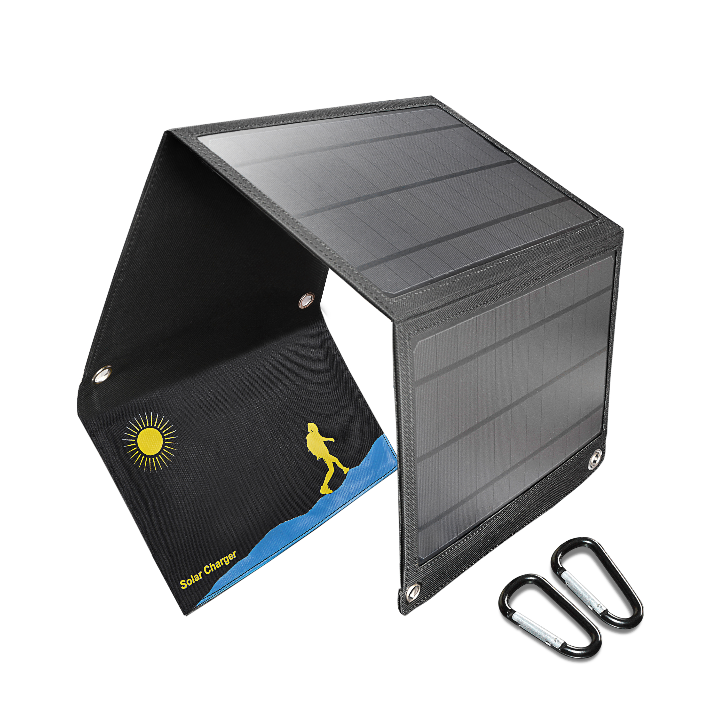 Portable Folding 21W Mono Solar Phone Charger with Dual USB high Efficiency Outdoor Solar Panel