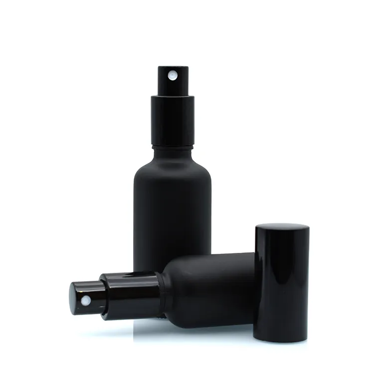 matt black glass essential oil spray bottle 5ml 20ml 100ml 10ml 15ml 30ml 50ml mist black spray bottle with aluminum sprayer cap