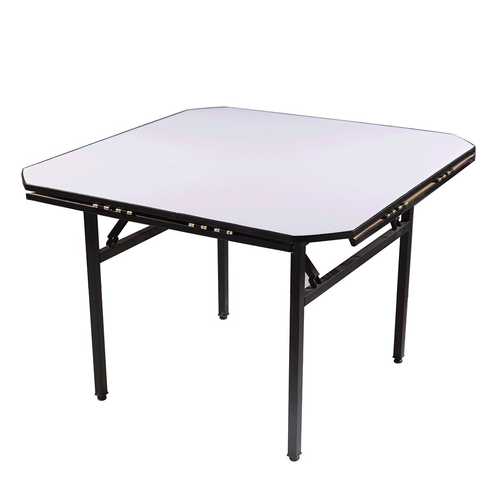 Wood top restaurant round chinese dining table with metal frame