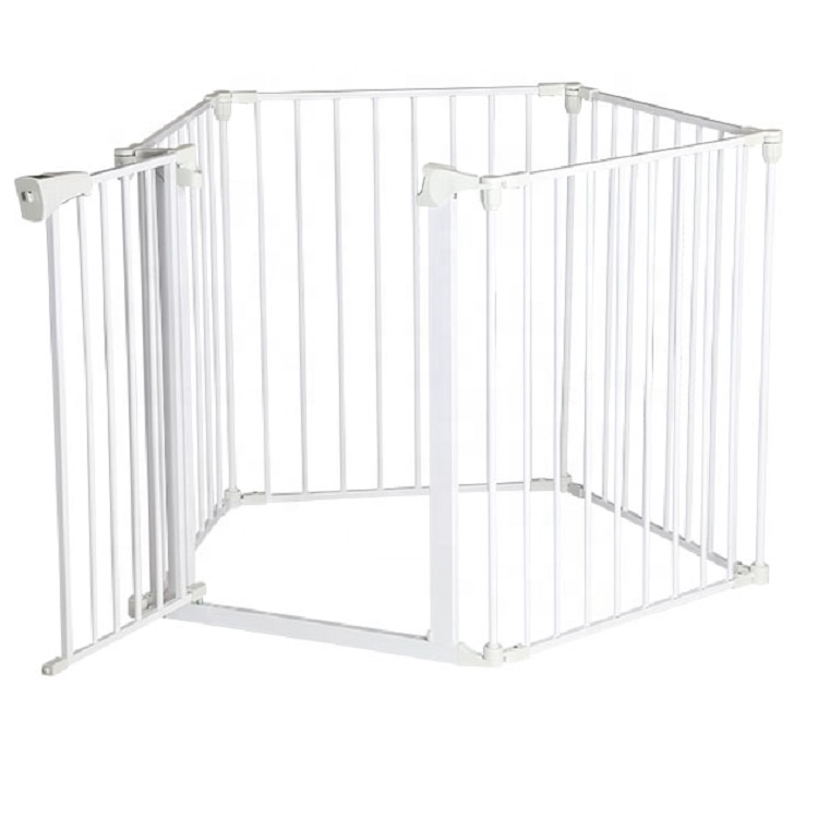 European Portable Baby Fence Auto Close Folding Metal Baby Fence Gate