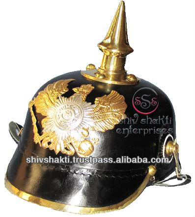 Leather Pickelhaube Helmet, German Prussian Helmet
