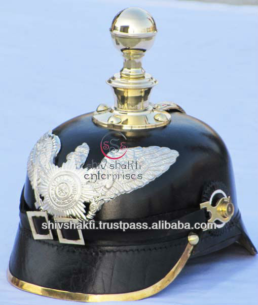 Кожаный шлем Pickelhaube, немецкий прусский шлем