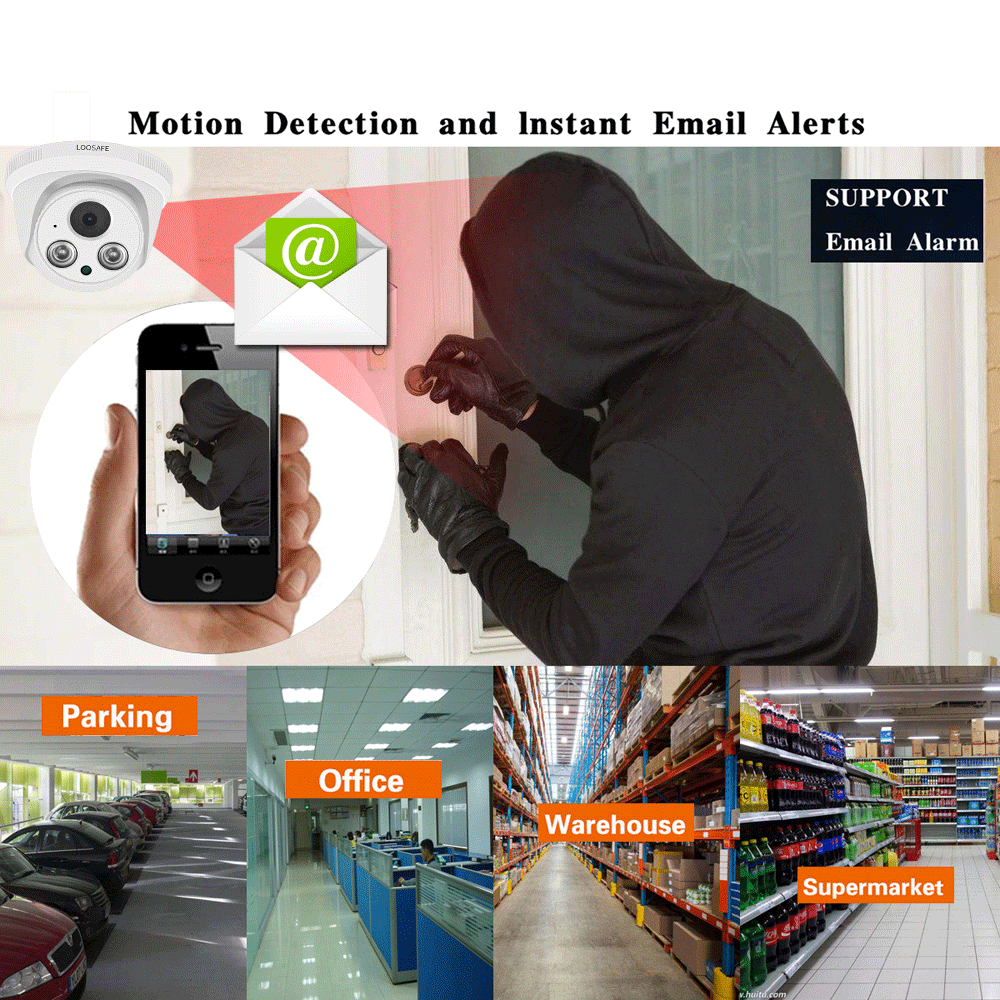 Купольная ip-камера LOOSAFE, 2 МП, hd 1080p, 4 шт.