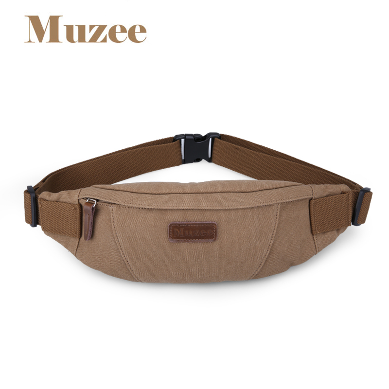 Фабрика Muzee, оптовая продажа, винтажная модная холщовая Мужская поясная сумка, сумки на бедро ME5110