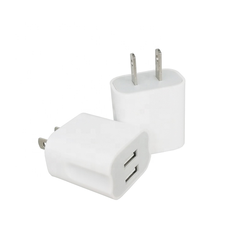 High Quality US EU Plug AC DC 5V 2A 10W Mini Home Wall Charger Dual Port USB Power Adapter For Mobile Phone