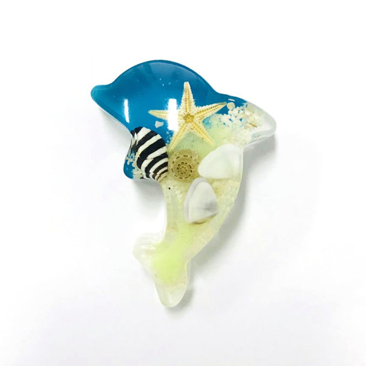 Cheap custom dolphin shape resin fridge magnet tourist souvenirs