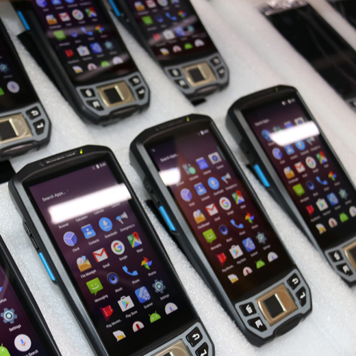 Портативные беспроводные телефоны мобильный android принтер биометрический считыватель отпечатков пальцев rfid считыватель qr сканер с камерой GPS