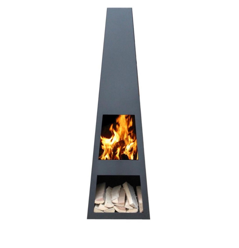 Металл черный древесный уголь садовая сталь Chimenea наружное Отопление пожарная яма Chimenea с хранением для дерева
