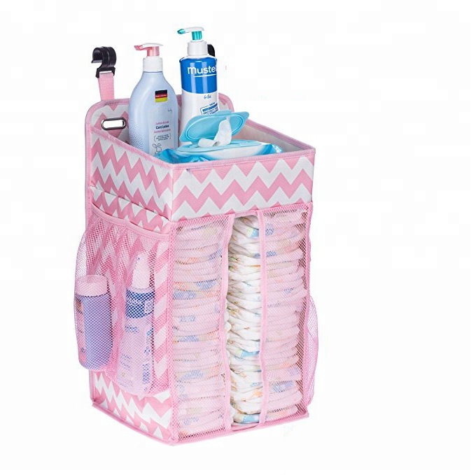 Useful baby bed hanging pockets diaper bag