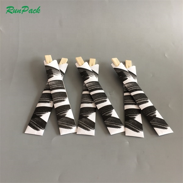 Chinese one-off set custom disposable bamboo sushi chopsticks sleeves