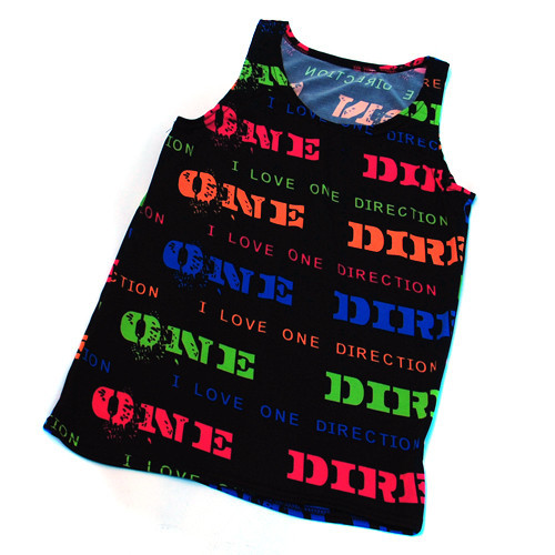 Новое поступление, От 6 до 12 лет топы на бретельках с надписью «I Love One Direction» для маленьких девочек