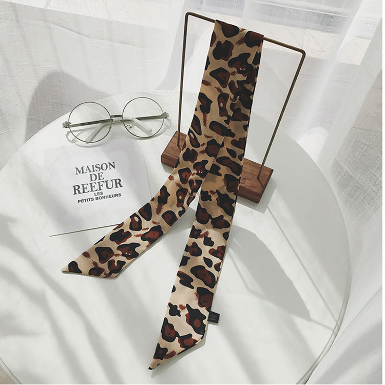 SJ216 Fashion Leopard Pattern chiffon Scarves High Quality Custom Digital Printing Women Silk Scarf