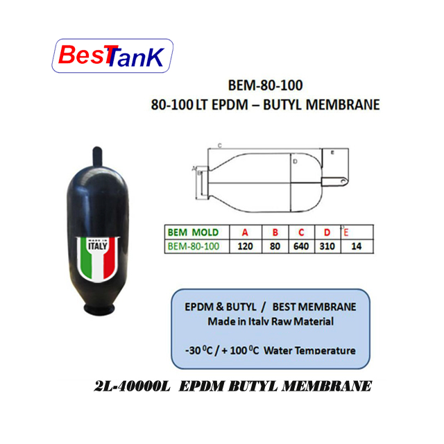 BESTANK 80-100 lt EPDM и бутилпитьевая резервуар для воды, резиновая мембрана