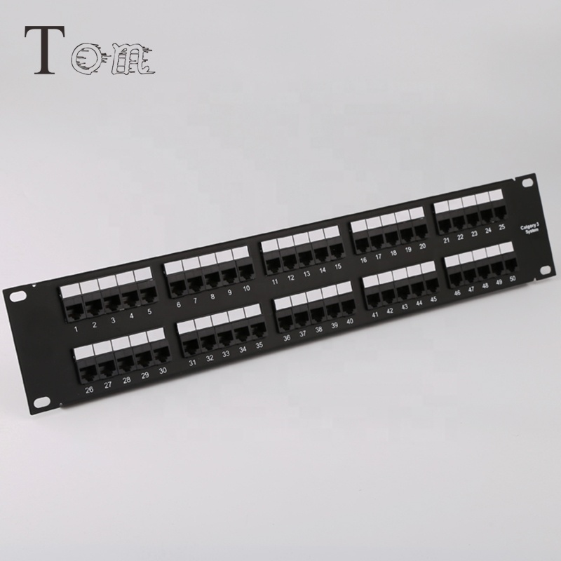 TOM-PV-02 19 ''2U cat3 50 портов RJ11 6P4C крона 110IDC связь телекоммуникаций коммутационная панель