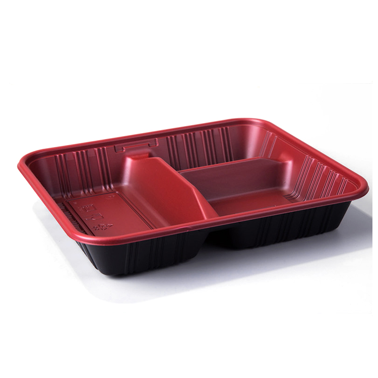 Одноразовый пластиковый пищевой контейнер bento box с 3 отделениями, Малайзия