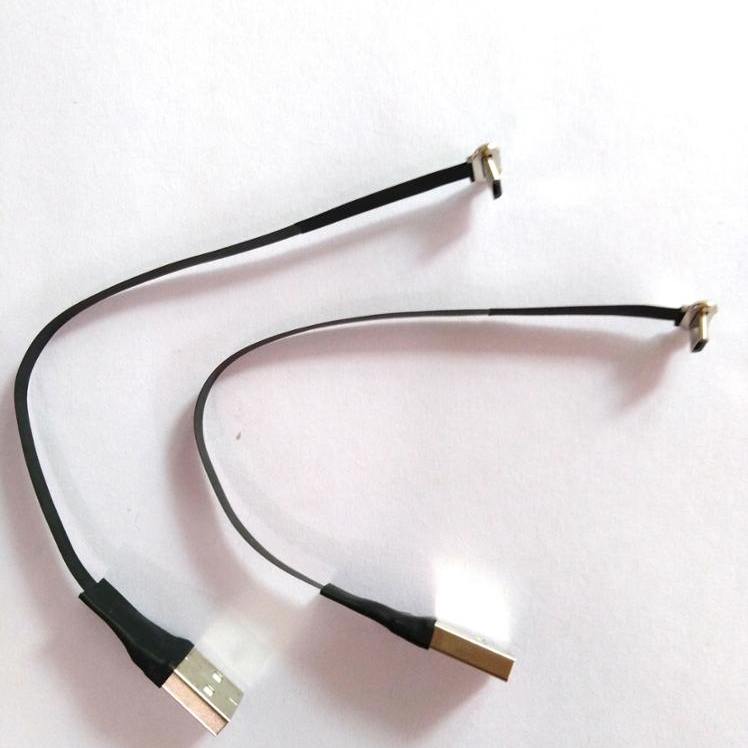 Плоский ультра тонкий микро кабель FPC кабель micro USB 90 градусов к usb 2,0 a Мужской кабель