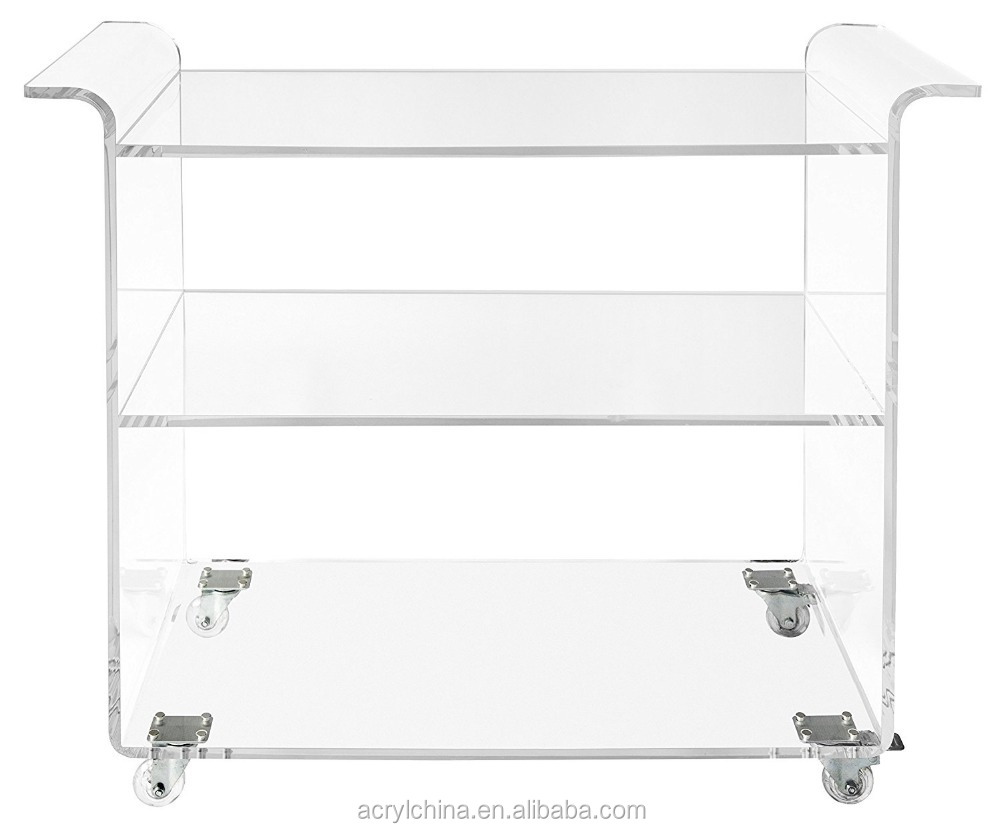 Прозрачный акриловый барный тележка на колесах-3-х уровневая Lucite Rolling тележка для напитков опоры для напитков, фужеры, бесплатная доставка или LPs/виниловых пластинок