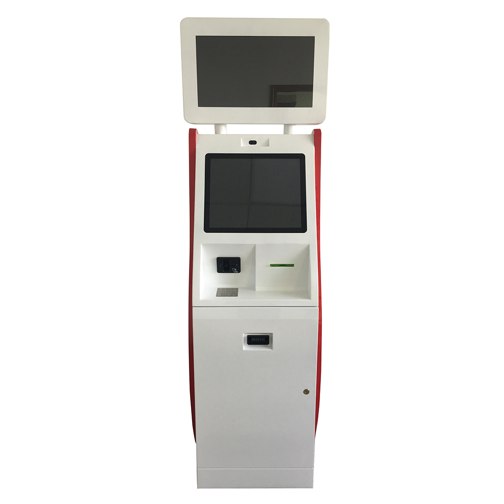Floor stand dual screen self pay bill payment kiosk
