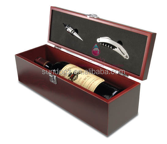 Wholesale classic red lacquered wooden wine packing boxes