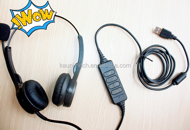 Профессиональный USB наушники колл-центра с USB QD adaptee для колл-центра и офиса