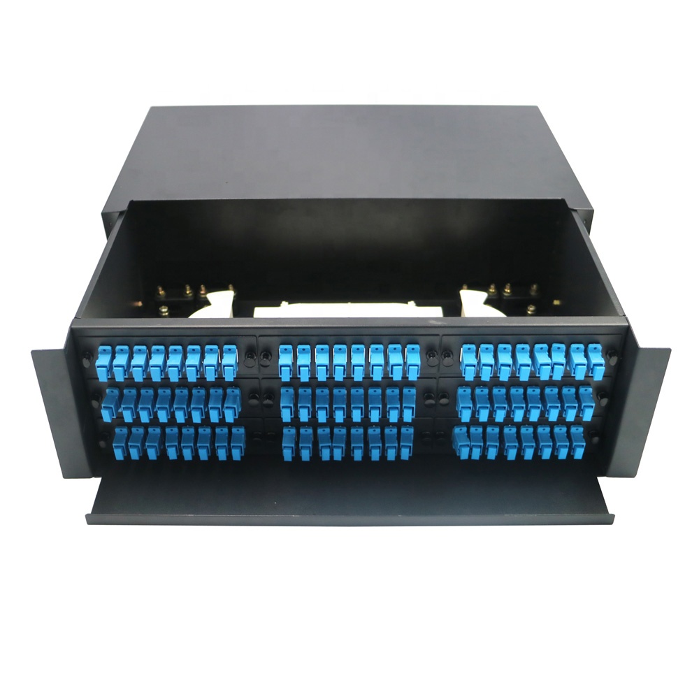 FTTH 12 24 48 72 96 144 Портовое крепление стойка Сращивание волоконно-оптическая коммутационная панель распределительная рама оптического волокна завершение ODF
