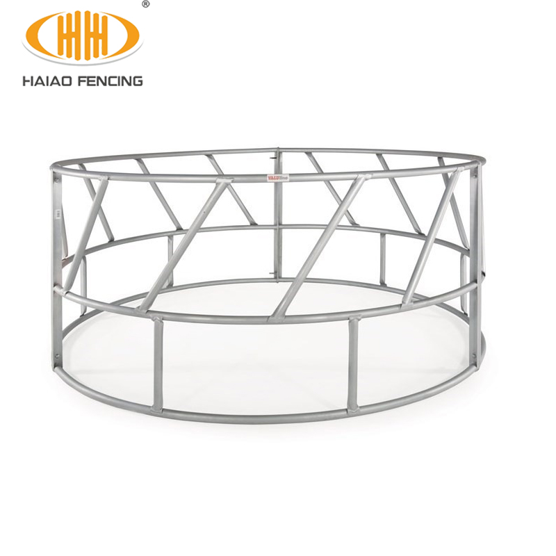 Natural livestock animal hay feeder, locking bale cattle feeder