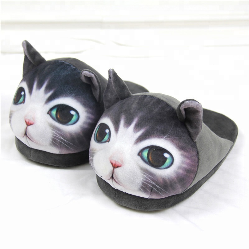 China emulation cat slippers lovely cute animal slippers for kids