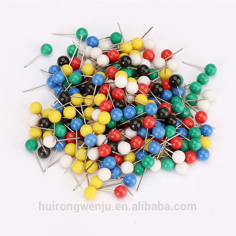 Many Sizes Multicolor Round Ball Head Thumb Tack Push Map Pins For Marking