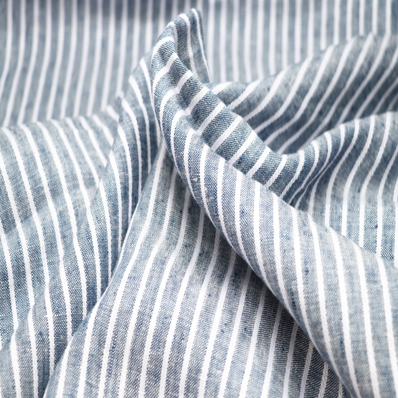 High Quality 100% linen fabric striped linen fabric for shirt