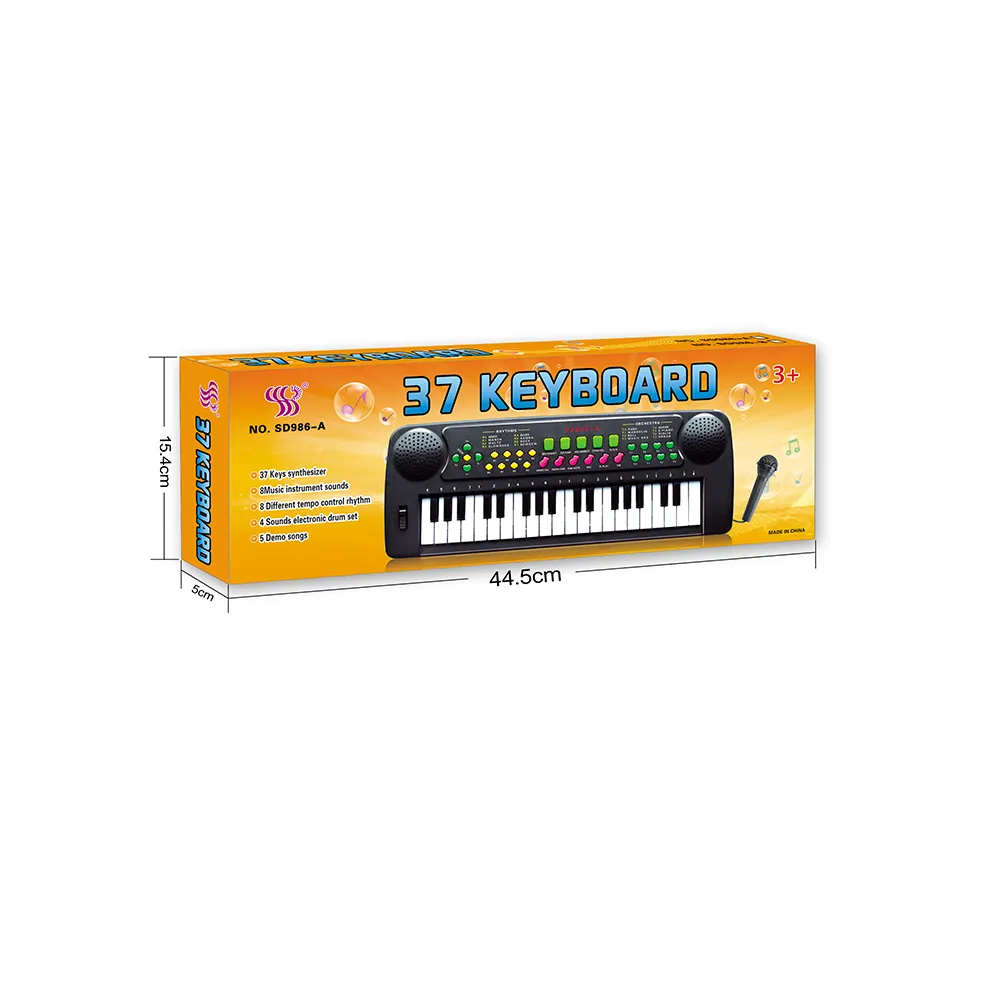 Educational digital music keyboard instrument toys with microphone
