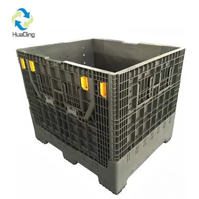 Warehouse Storage Containers Foldable Container Heavy Duty HDPE ( Common & Virgin Material Available) with Wheels and Handle 1T