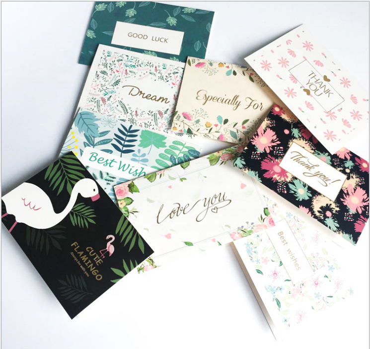 Custom design holiday greeting cards folding paper thank you cards