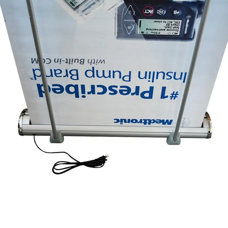 standing scrolling roll up x banner stand for advertising
