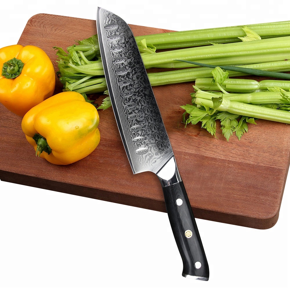 G10 ручка японский дамасской стали нож Santoku