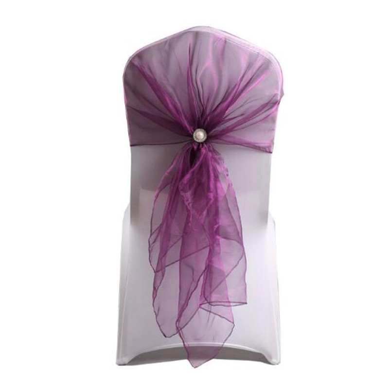Свадебное украшение TaffetaOrganza bowшифон рюшами стул створки