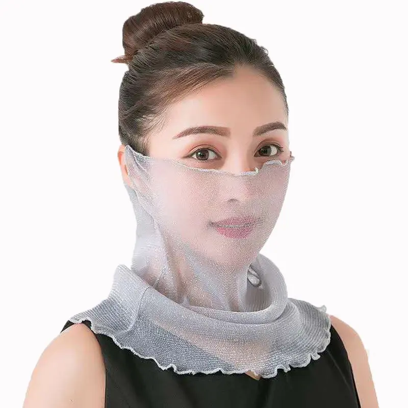 New Hot Lady Summer Spring face scarf collar sunscreen veil designer silk scarf Headwear Multi-function Scarf