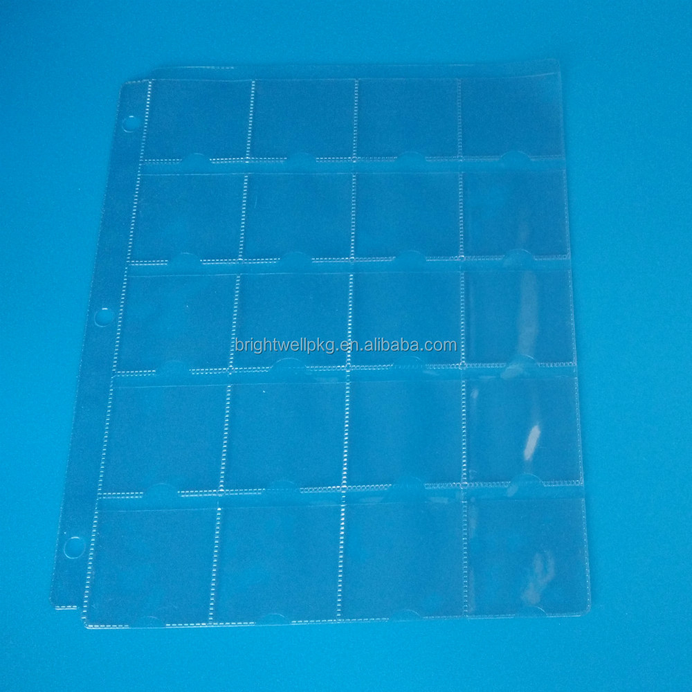 Виниловый 20-Pocket Coin Album page w/Thumb Cut-binder лист флип-держатель