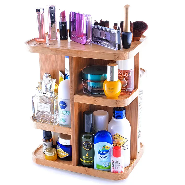 High Quality Cute Desktop Cosmetic Organizer Bamboo Organizer box