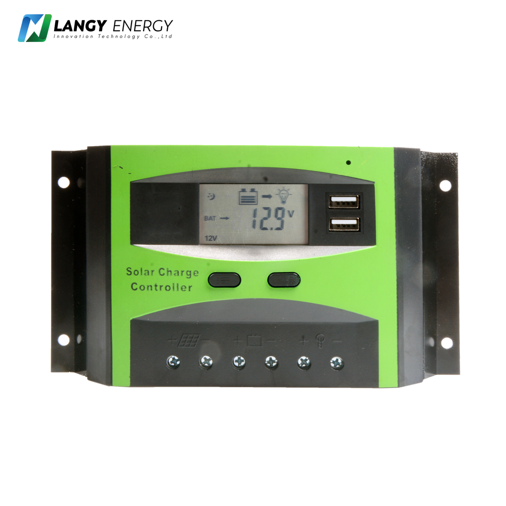 Langy официальный 30A 12v 24v PWM солнечный контроллер для солнечной системы