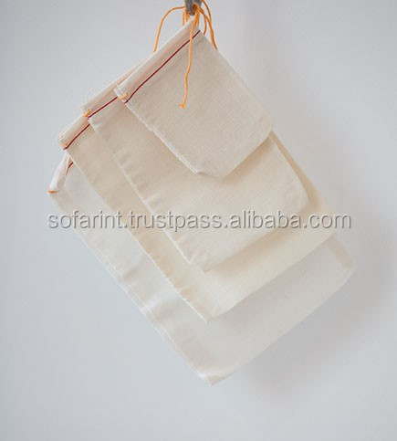 Wholesale 100% Cotton Drawstring bags/ Jewelry Pouch