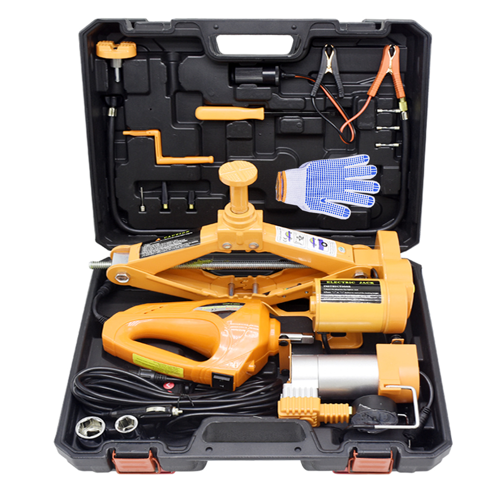 Online shopping car trolley automatic 3T 42cm 3 in 1 electric scissor jack suit