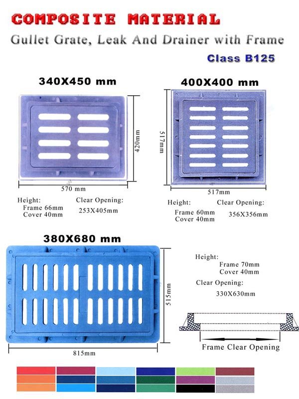 Composite Resin Gullet Grate Of Leak And Drainer