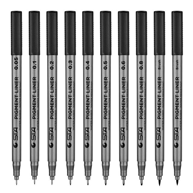 STA 8050 арт маркер на водной основе пигмент лайнер fineliner ручка для школы