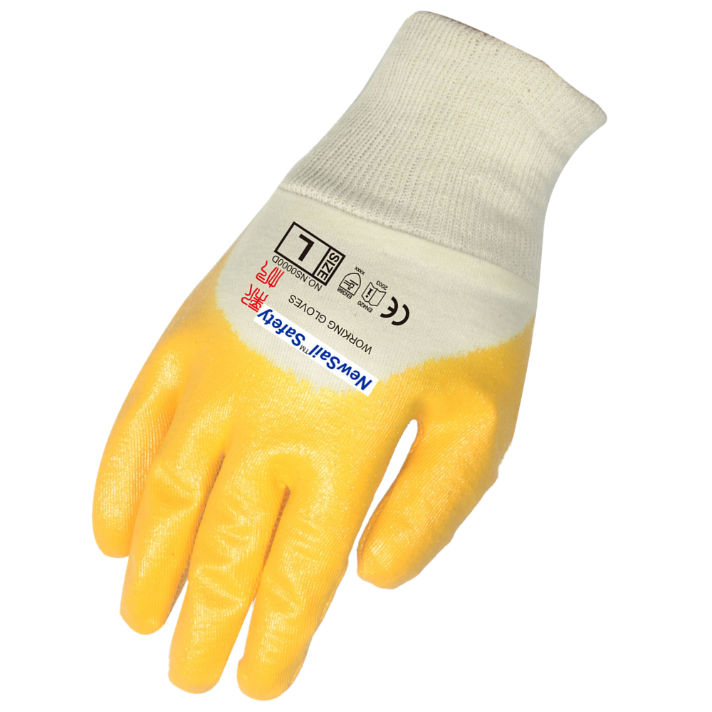 Gloveman маслостойкой нитрильный каучук покрытый Heavy duty из резиновой смеси на основе бутадиен защитные рабочие перчатки