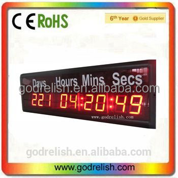 Godrelish Красный 1.8 "9 цифровой светодиодный таймер обратного отсчета LED настенные часы