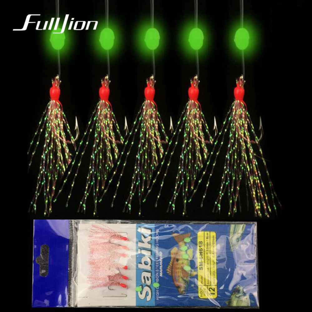 Разноцветные веревочные крючки Fulljion с 6 рыболовными крючками для ловли карпа