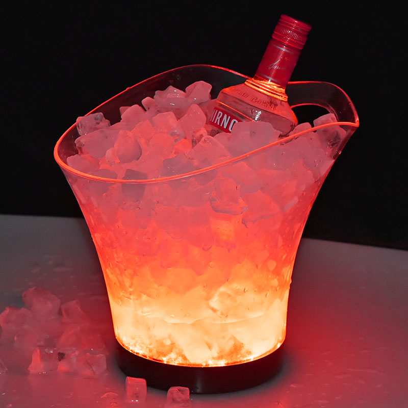 2018 новый отель 5l прозрачный пластиковый led Роскошные шампанского в ведерке для льда