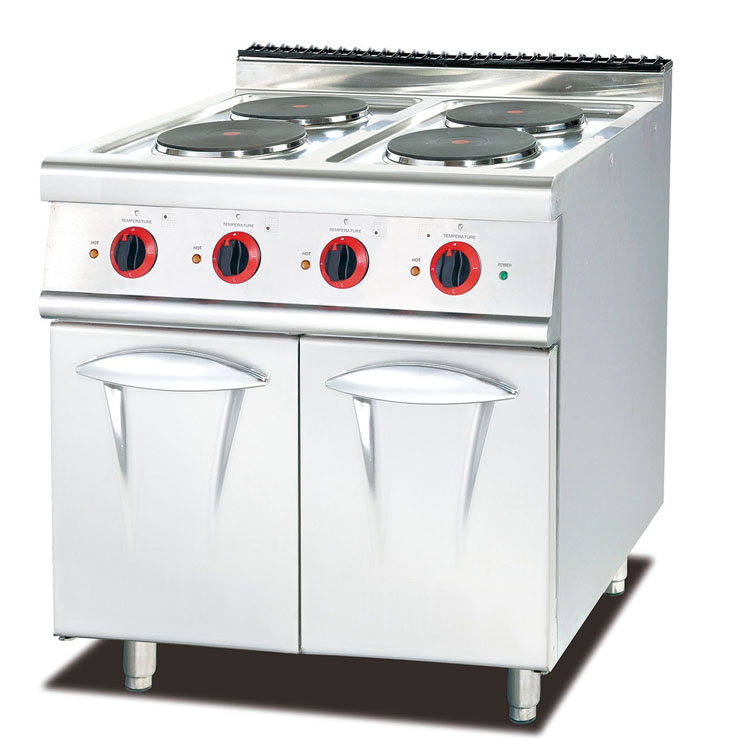 Restaurant Kitchen 380V 4 Round Hot Plates Electric Cooking Range With Oven
