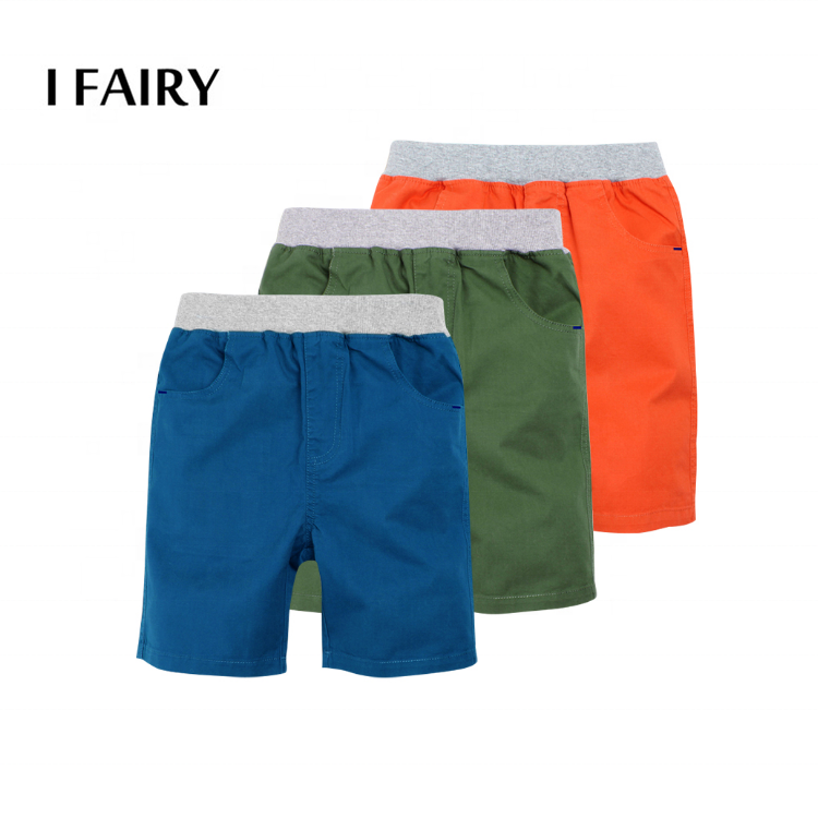 Wholesale OEM summer cotton drawstring elastic waist baby boy shorts