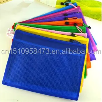 wholesale Waterproof clear custom size PE zipper lock file folder bag for sale